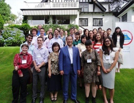 JET participants with CG Okada and Mrs. Okada