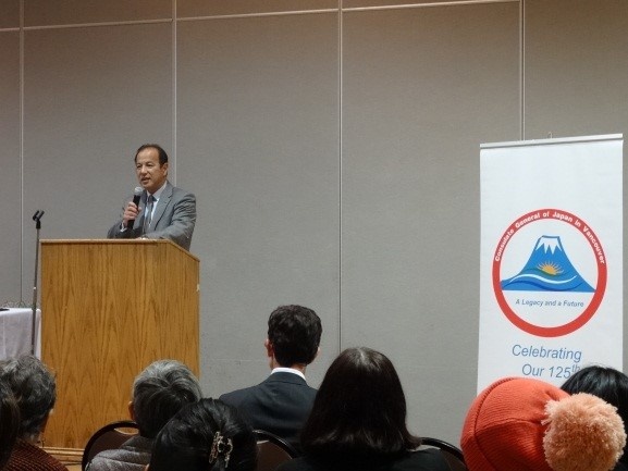 Consul General Okada speaks about consulate history