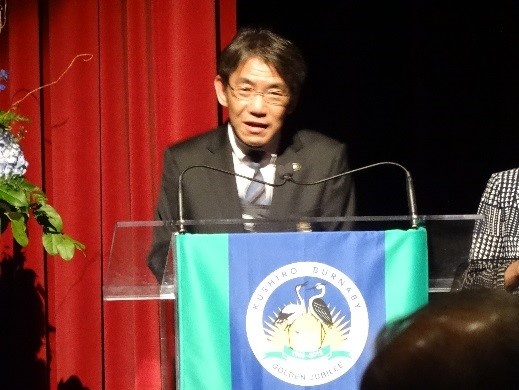 挨拶をする蝦名釧路市長