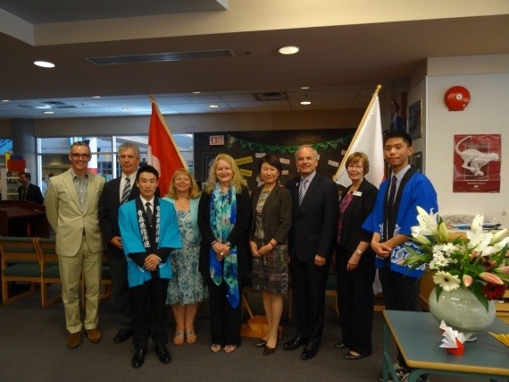 Consul General Okai, Mayor Stewart, Coquitlam school district officials