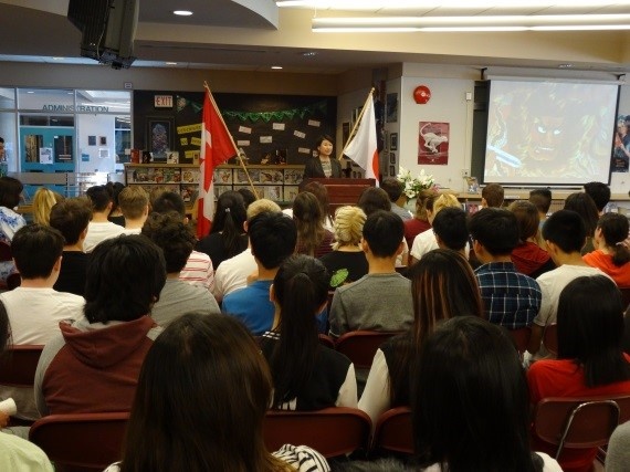 Consul General Okai speaks to students