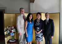 From left, Minister Wilkinson, Minister Yamamoto, Consul General Okai, and Minister Letnick
