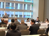 Ambassador Fujisaki introduces the program to young business leaders in BC.