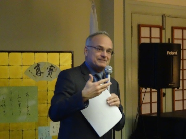 Coquitlam Mayor Richard Stewart leads a toast