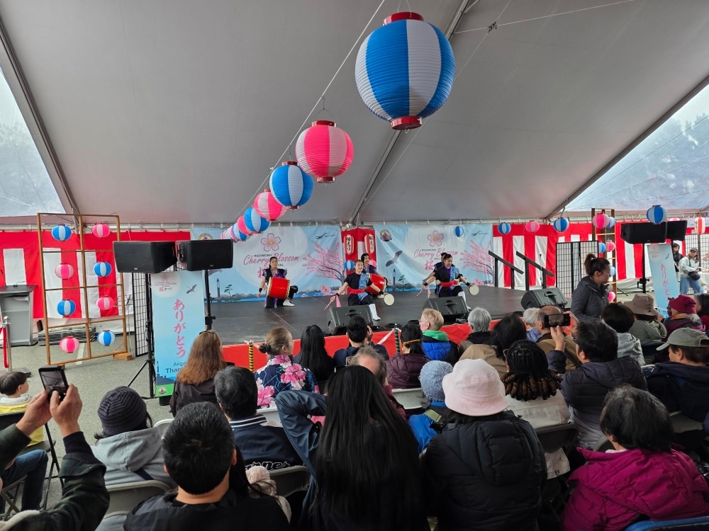Taiko drumming performance